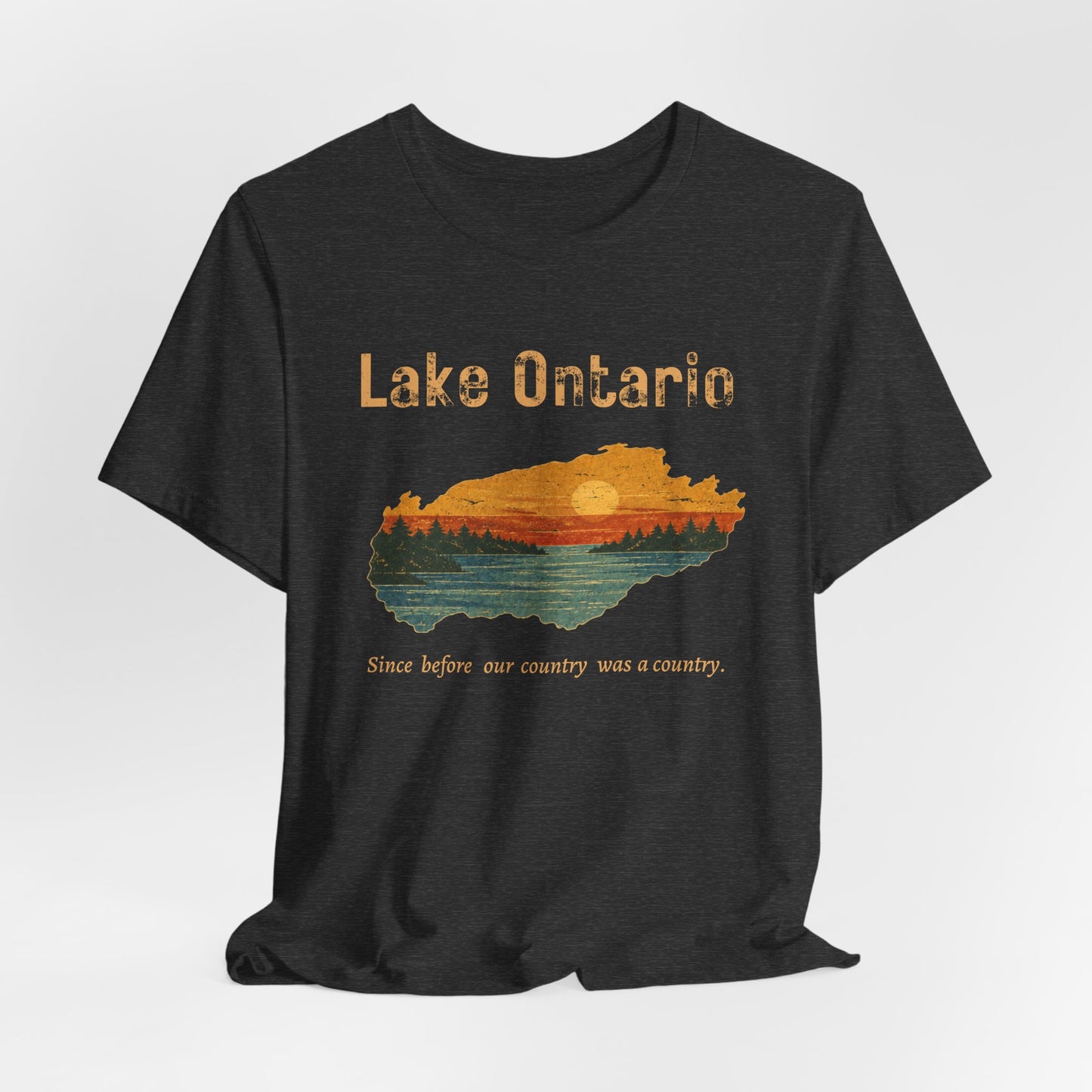 Lake Ontario Sunset Tee — Vintage 'Since before our country was a country' Graphic Shirt