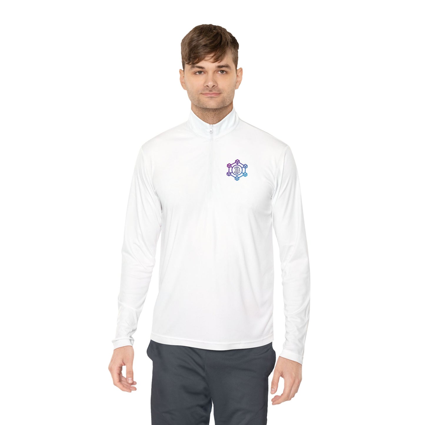Bitcoin Blockchain Unisex Quarter-Zip Pullover