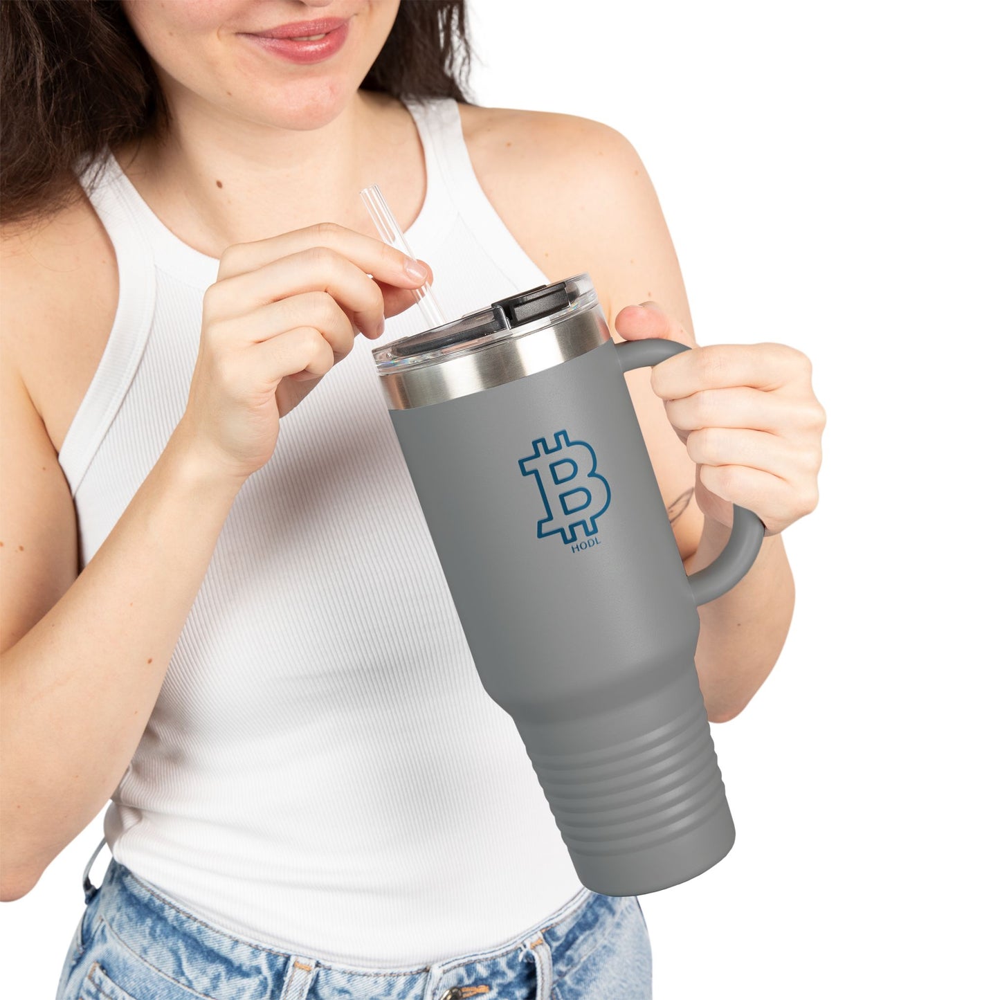 Blue HODL Insulated Travel Mug | 40oz, Perfect for Hot & Cold Beverages