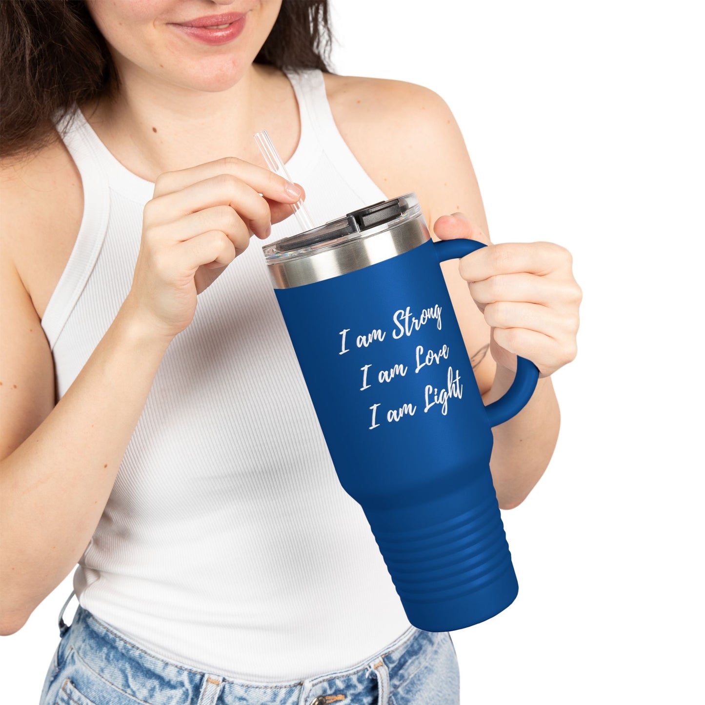 I Am Strong I Am Love I Am Light 40oz Insulated Travel Mug