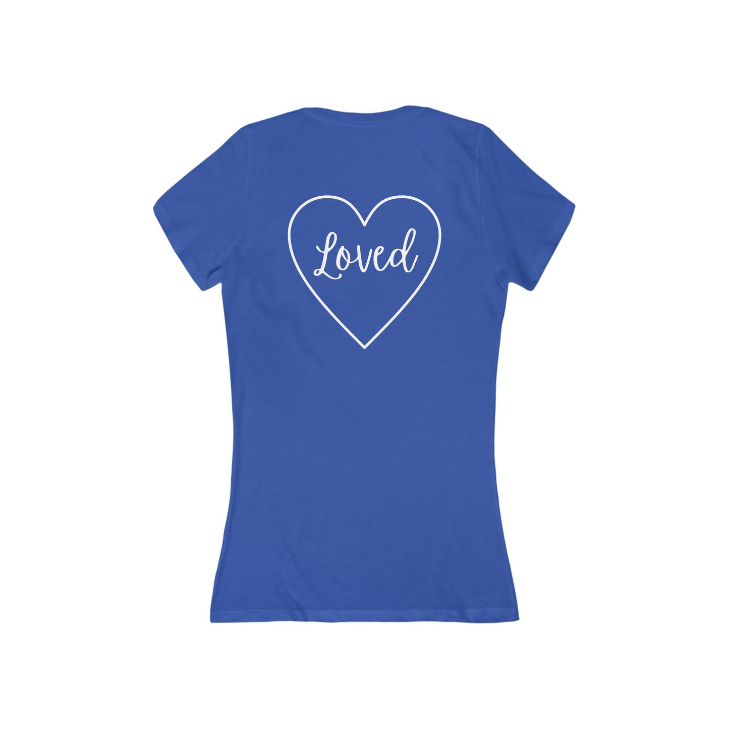 Loved Heart Deep V-Neck Tee for Women