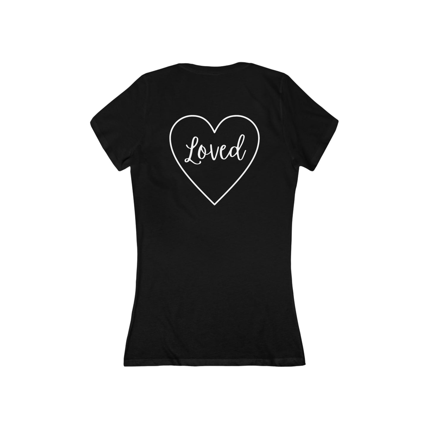 Loved Heart Deep V-Neck Tee for Women