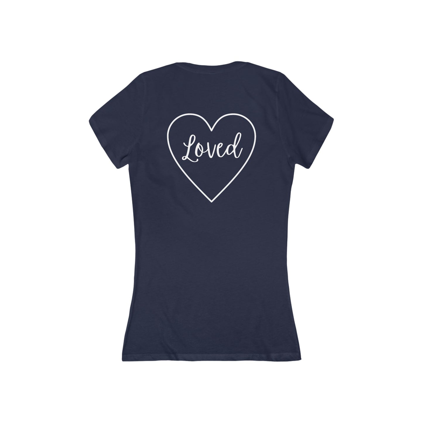 Loved Heart Deep V-Neck Tee for Women