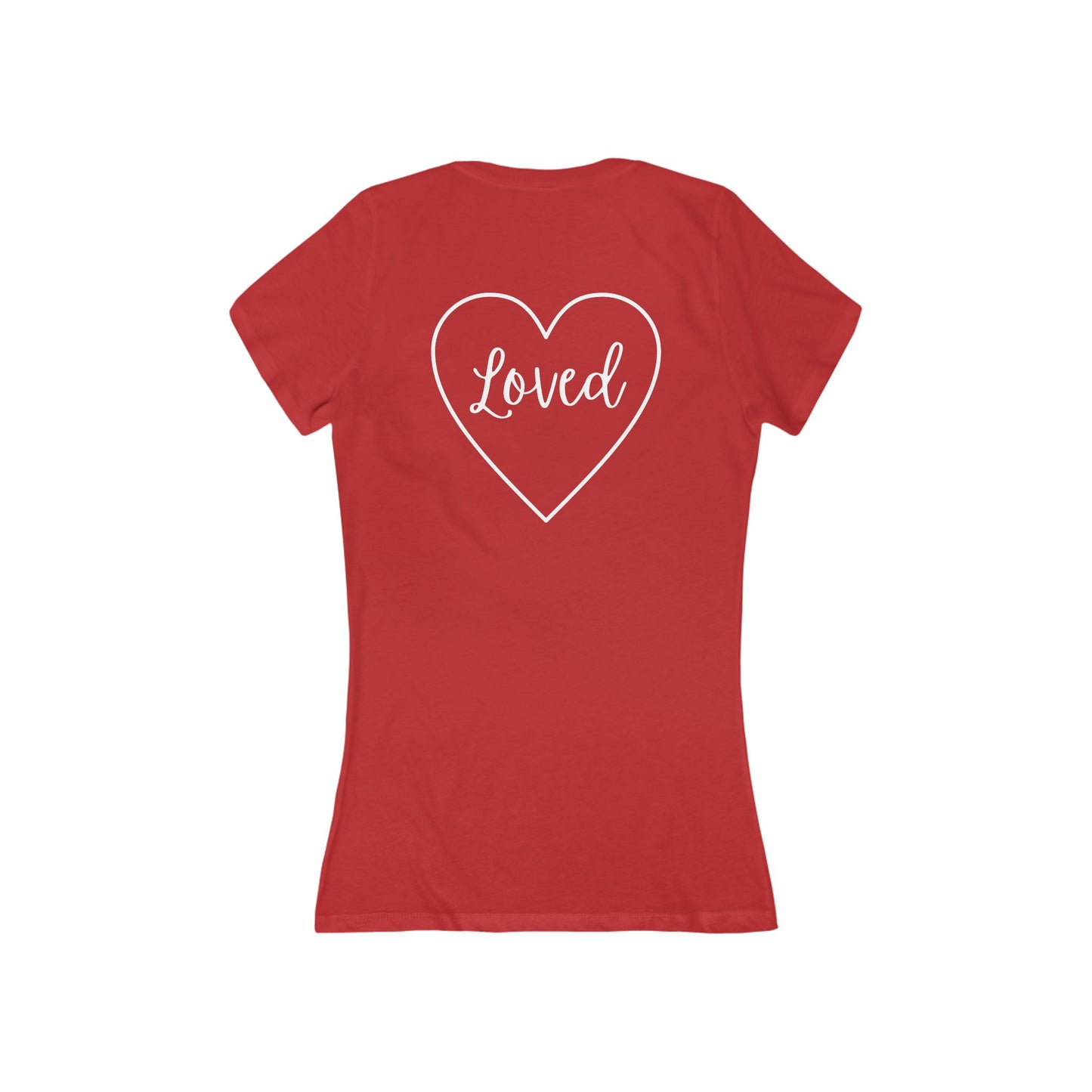 Loved Heart Deep V-Neck Tee for Women