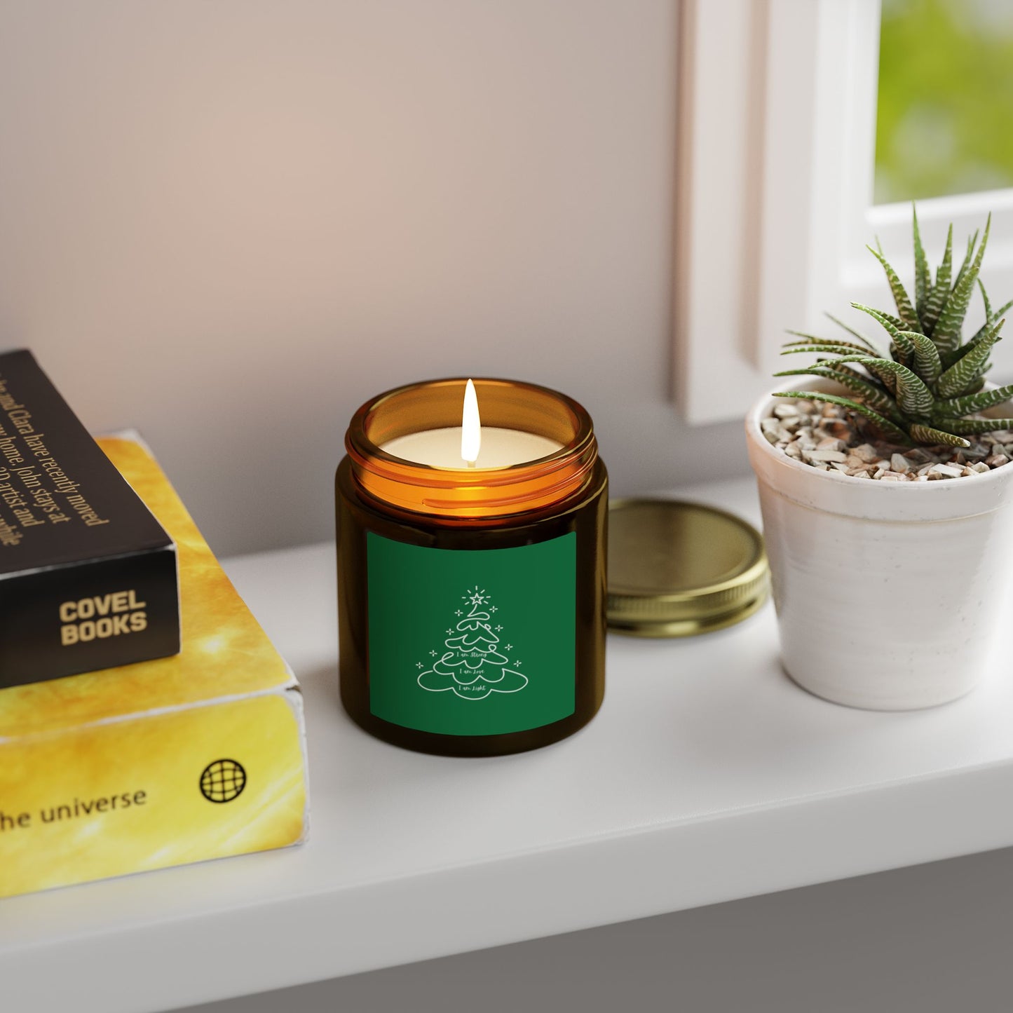 Holiday Christmas Tree Jar Candle Coconut Apricot Scented Candle (4oz & 9oz)