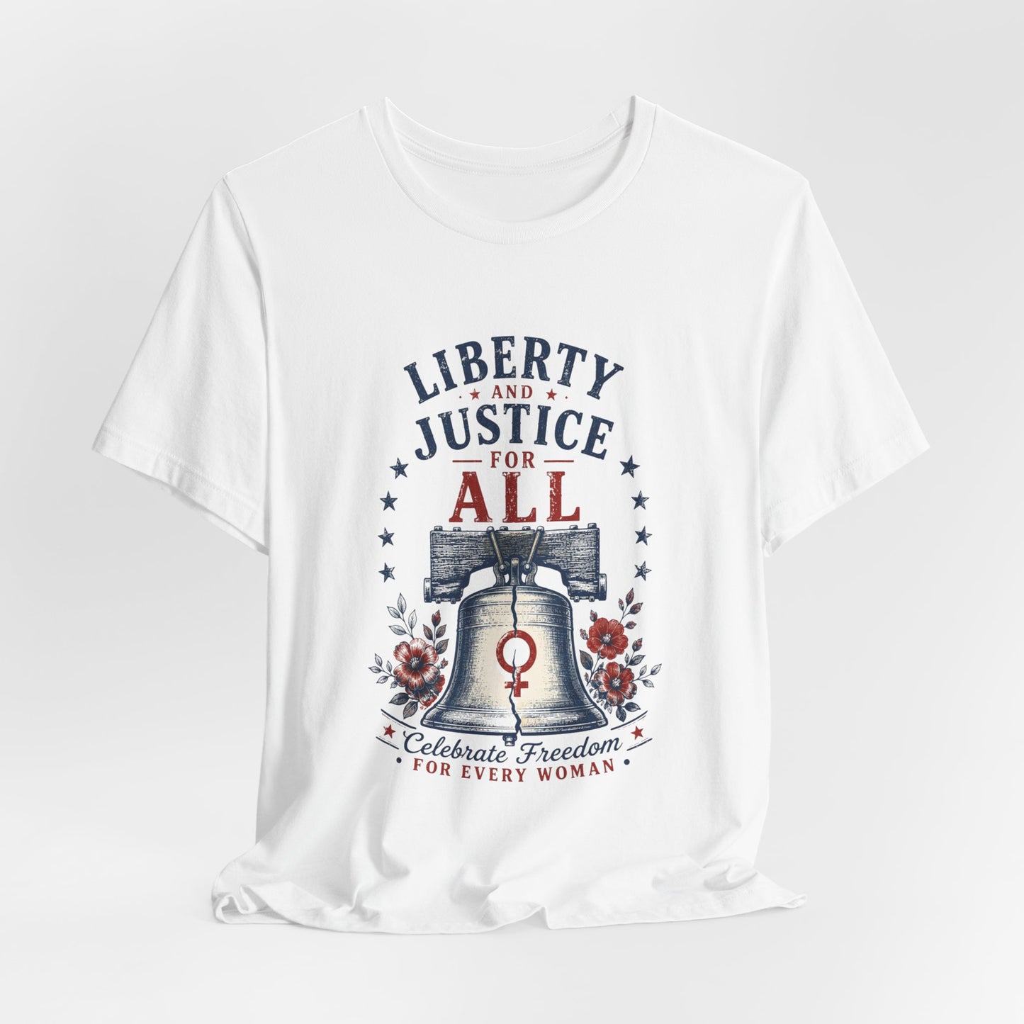 Liberty and Justice for All Tee | Bell and Ribbon Patriotic Shirt
