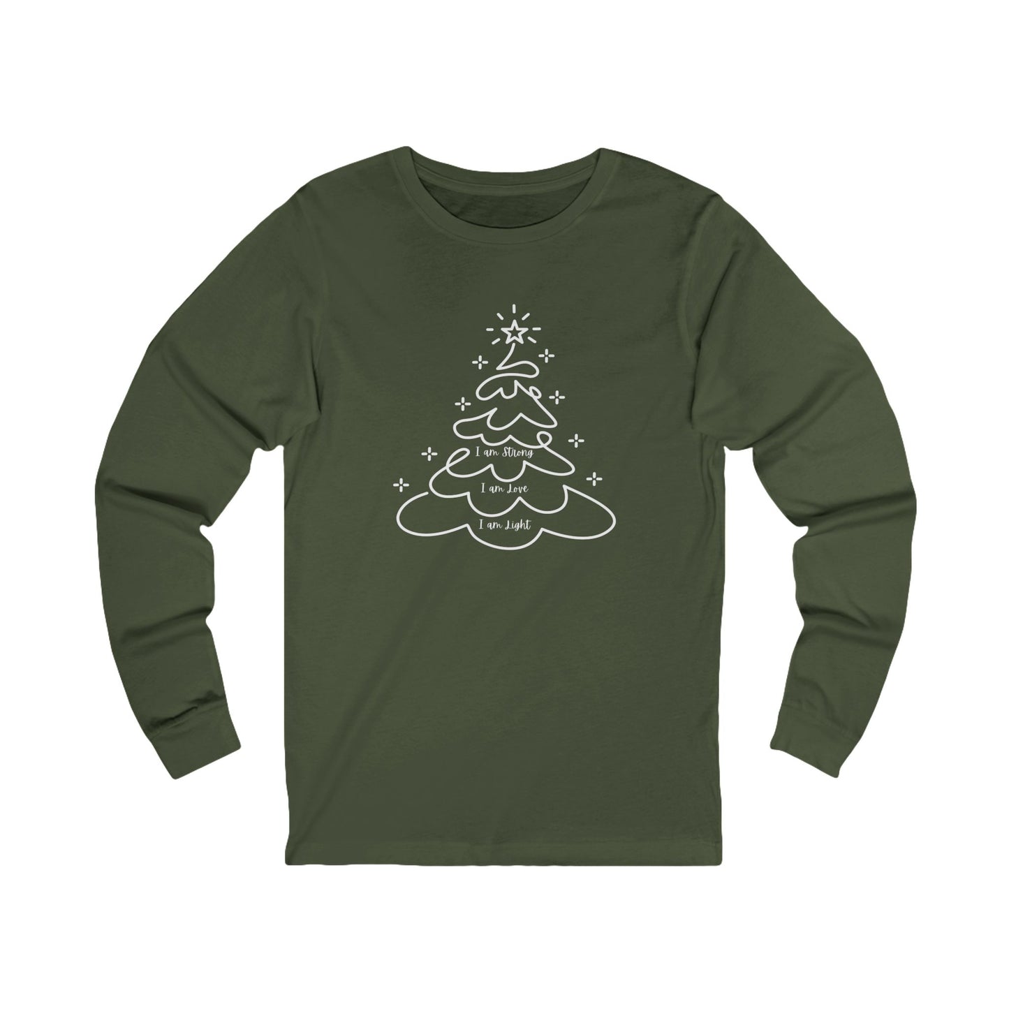 Christmas Tree Line Art Long Sleeve Tee