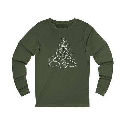 Christmas Tree Line Art Long Sleeve Tee