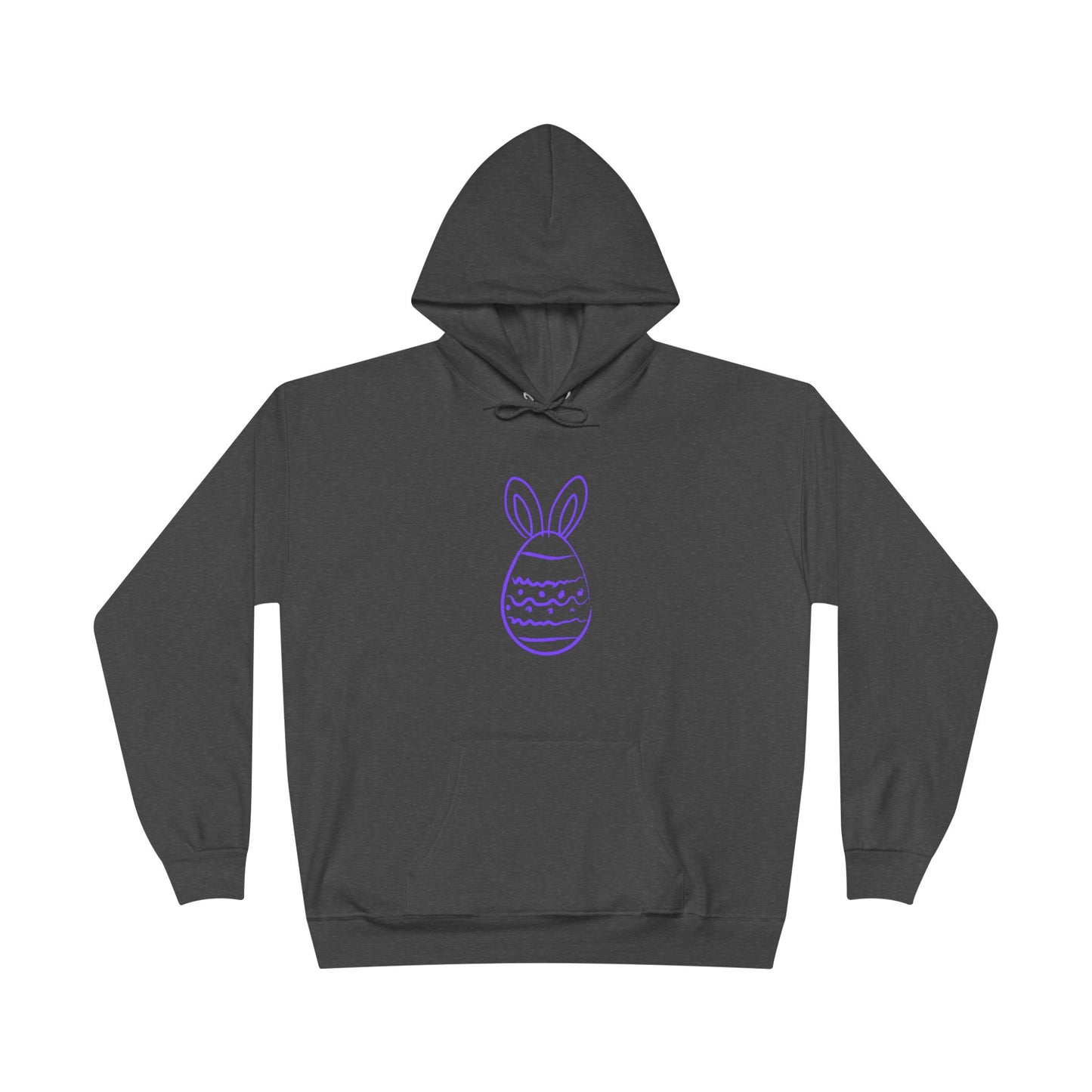Purple Easter Bunny Egg Hoodie - Minimal Pastel Holiday Pullover
