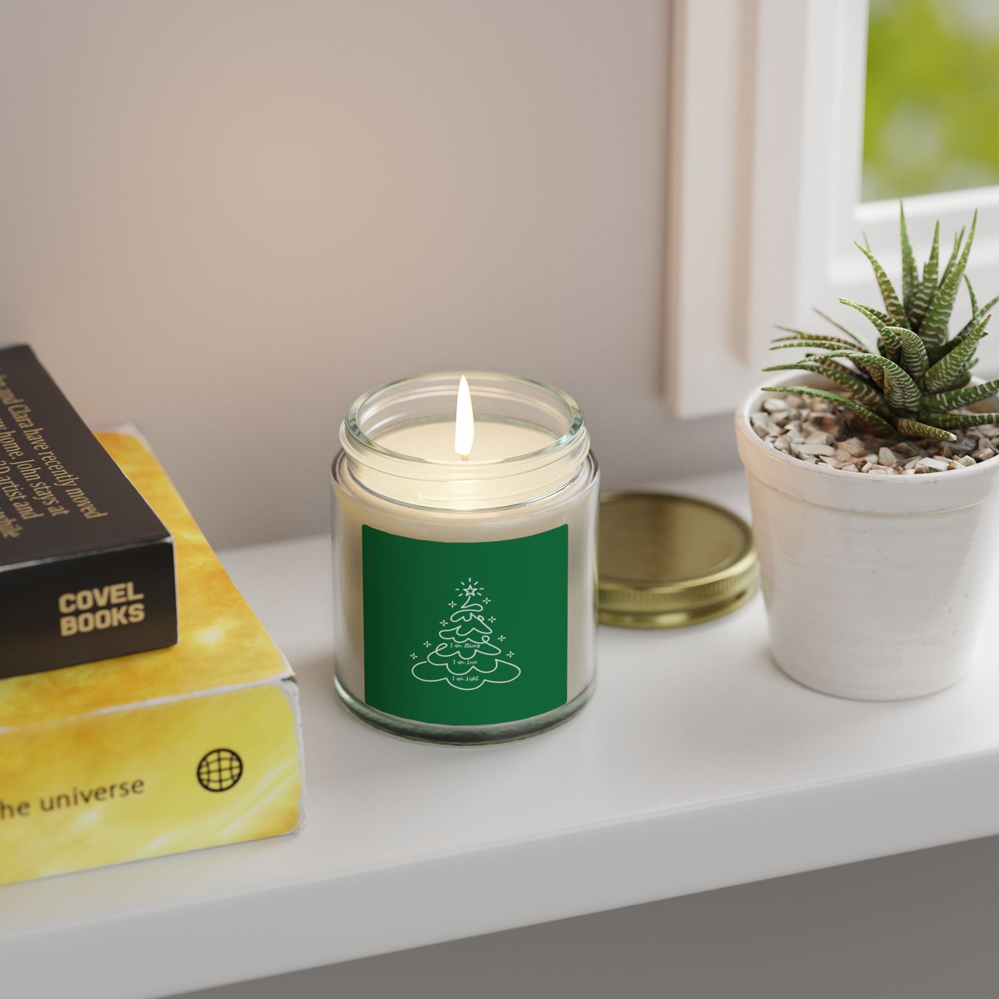 Holiday Christmas Tree Jar Candle Coconut Apricot Scented Candle (4oz & 9oz)