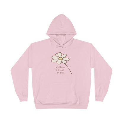 Daisy Minimalist Hoodie — Simple Hand-Drawn Flower Pullover