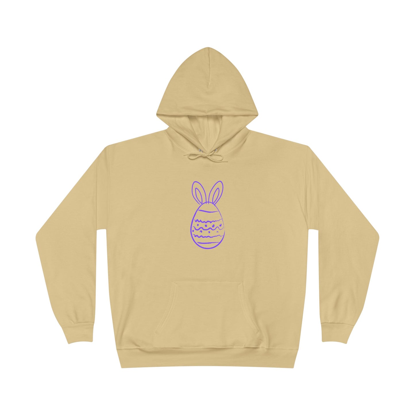 Purple Easter Bunny Egg Hoodie - Minimal Pastel Holiday Pullover