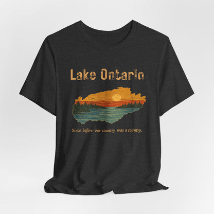 Lake Ontario Sunset Tee — Vintage 'Since before our country was a country' Graphic Shirt