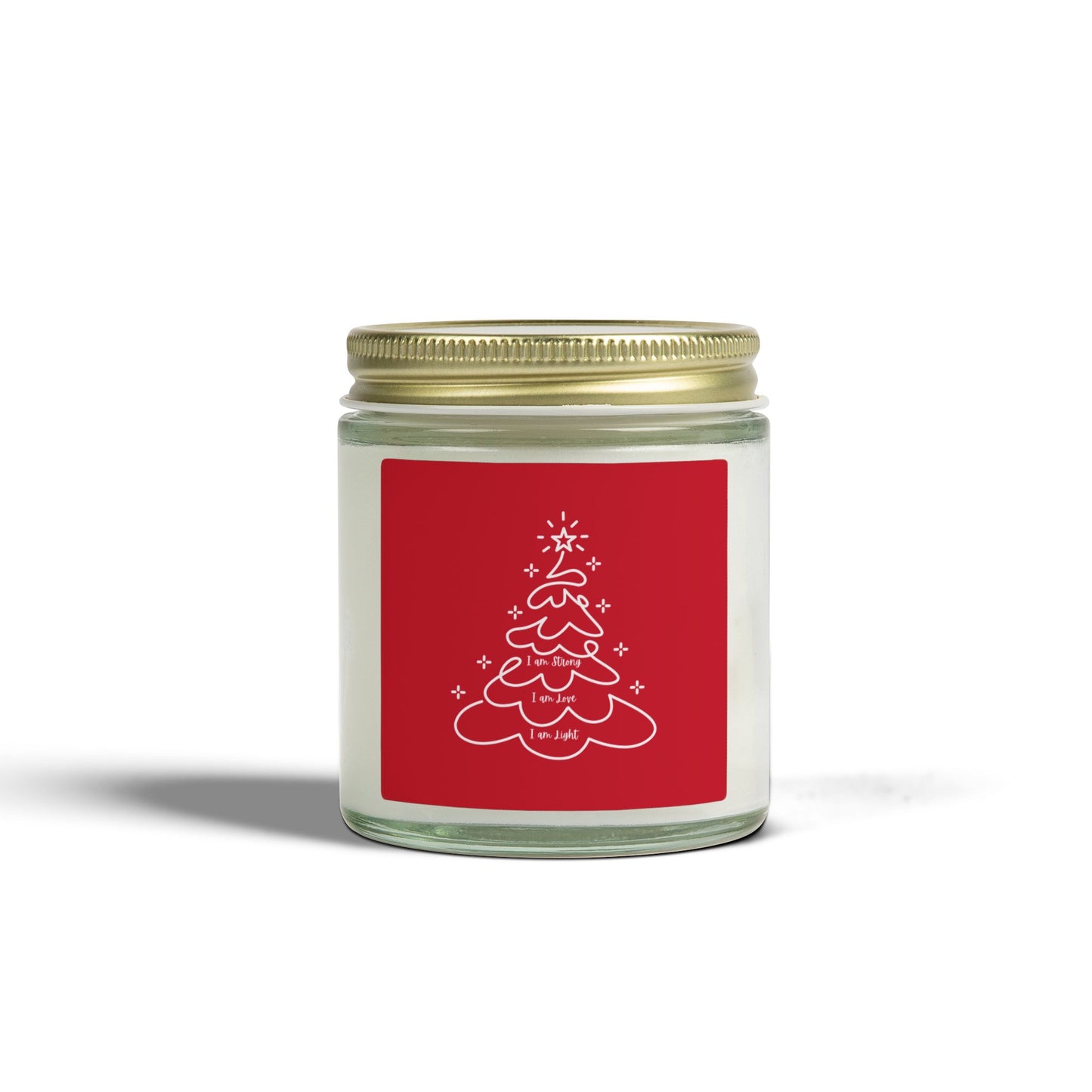 Christmas Tree Scented Jar Coconut Apricot Candle (4oz/9oz) Red