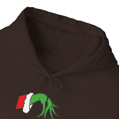 Grinch Hand Holding Ornament Hoodie