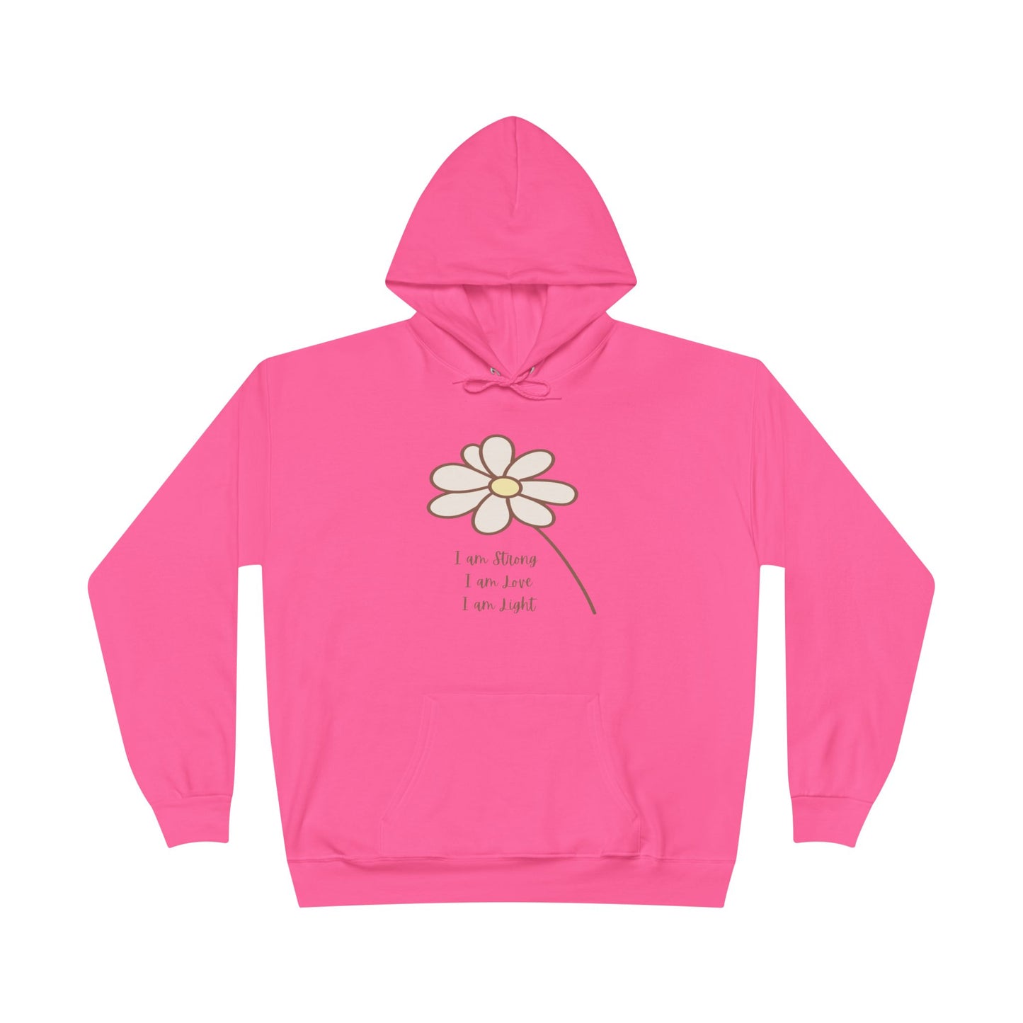 Daisy Minimalist Hoodie — Simple Hand-Drawn Flower Pullover