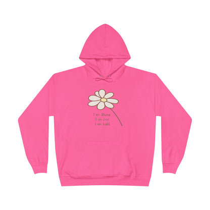 Daisy Minimalist Hoodie — Simple Hand-Drawn Flower Pullover