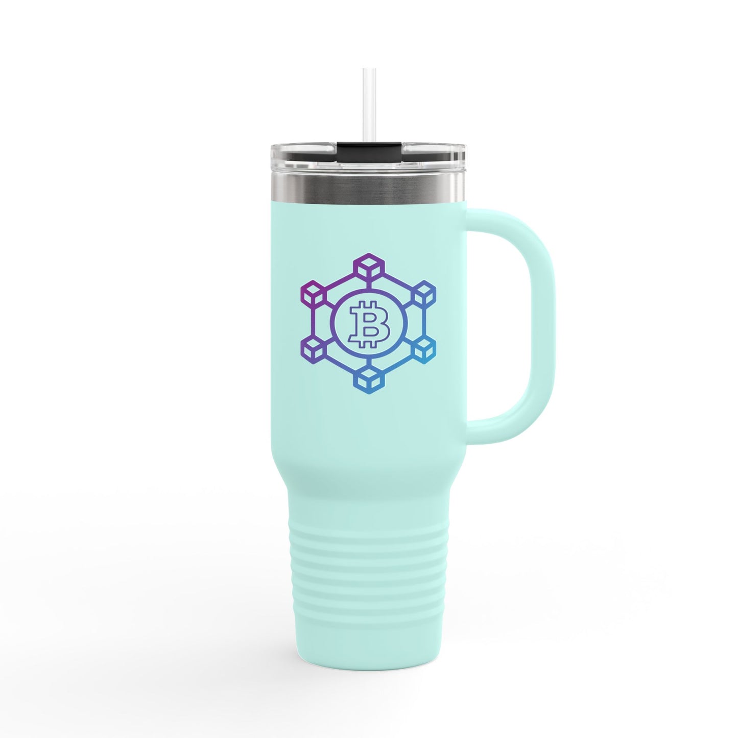 Bitcoin Blockchain Insulated Travel Mug, 40oz