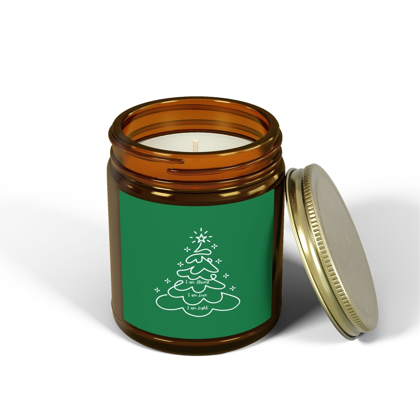 Holiday Christmas Tree Jar Candle Coconut Apricot Scented Candle (4oz & 9oz)