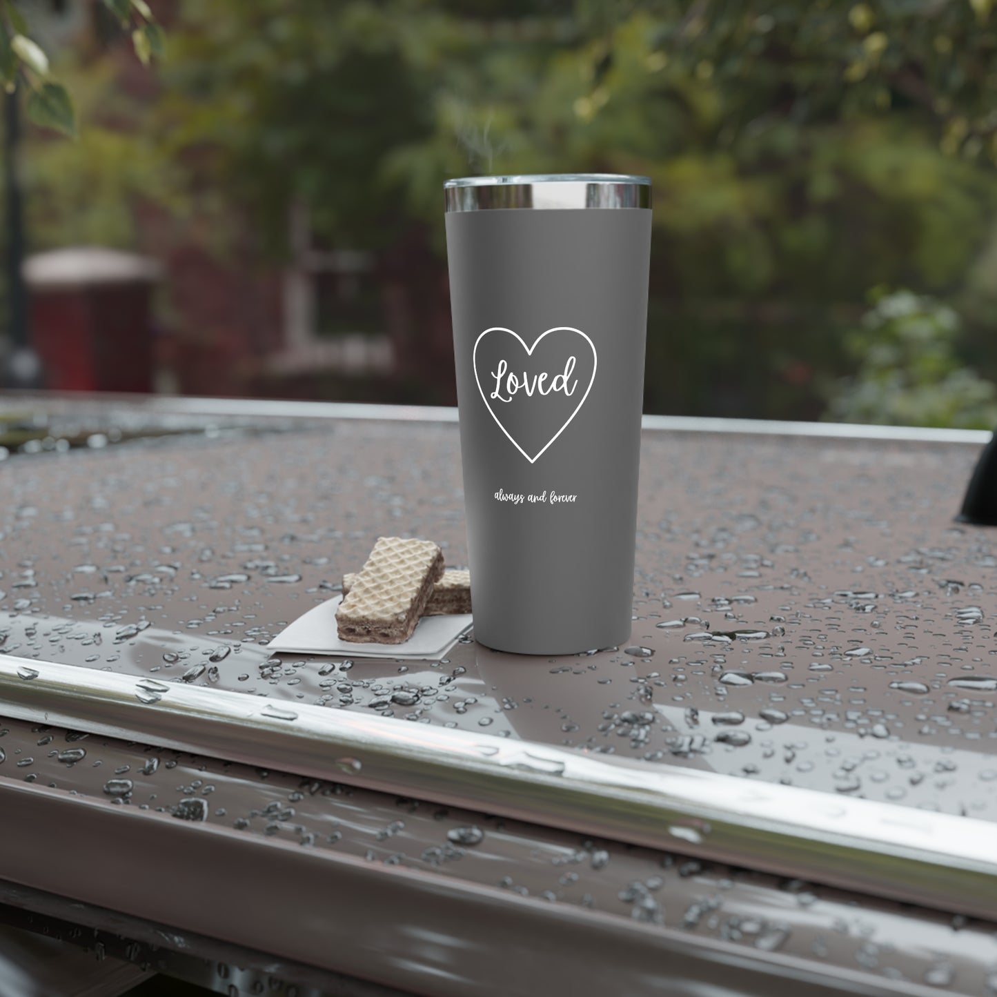Loved Heart 22oz Insulated Tumbler — Copper Vacuum Travel Mug