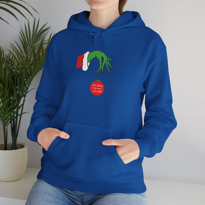 Grinch Hand Holding Ornament Hoodie