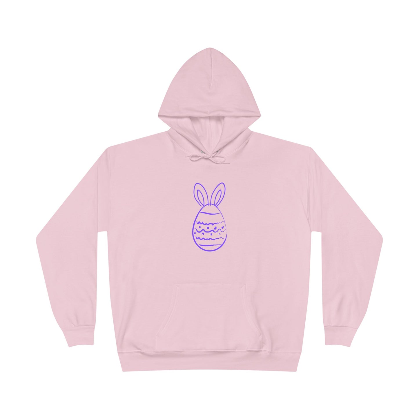 Purple Easter Bunny Egg Hoodie - Minimal Pastel Holiday Pullover