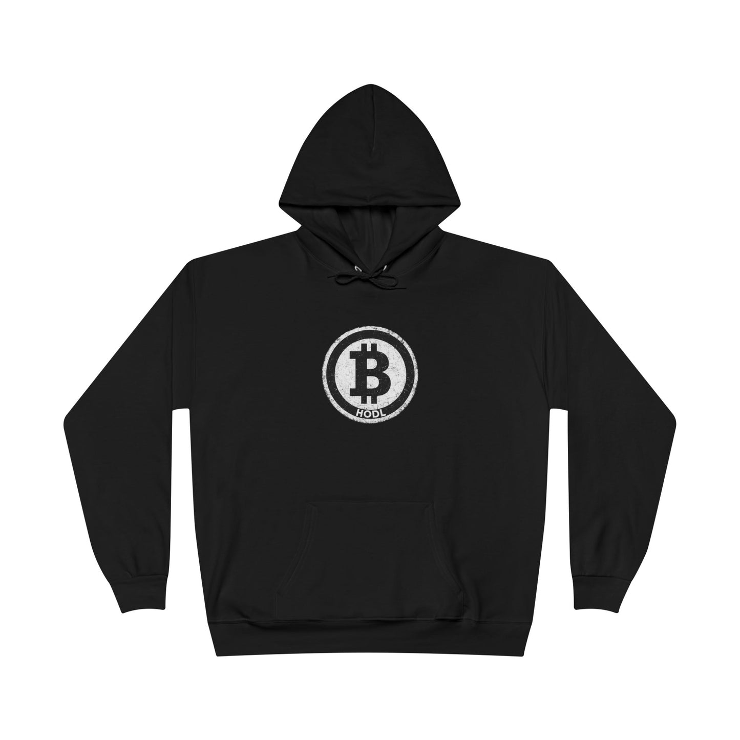 Distressed Bitcoin HODL Unisex EcoSmart® Pullover Hoodie Sweatshirt