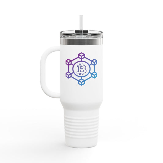 Bitcoin Blockchain Insulated Travel Mug, 40oz
