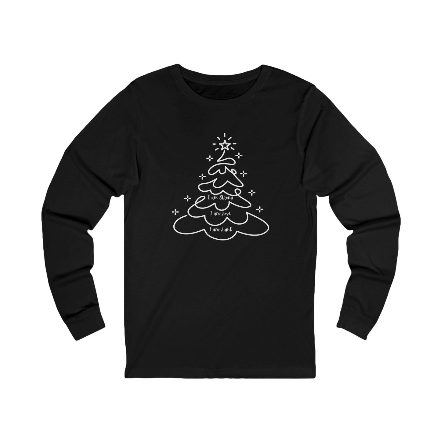 Christmas Tree Line Art Long Sleeve Tee