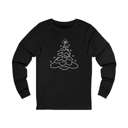 Christmas Tree Line Art Long Sleeve Tee