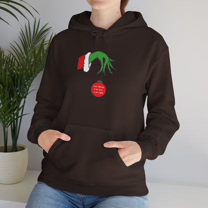 Grinch Hand Holding Ornament Hoodie