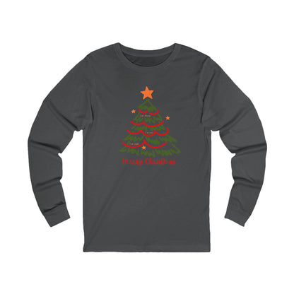 Merry Christmas Sketch Tree Long Sleeve Tee