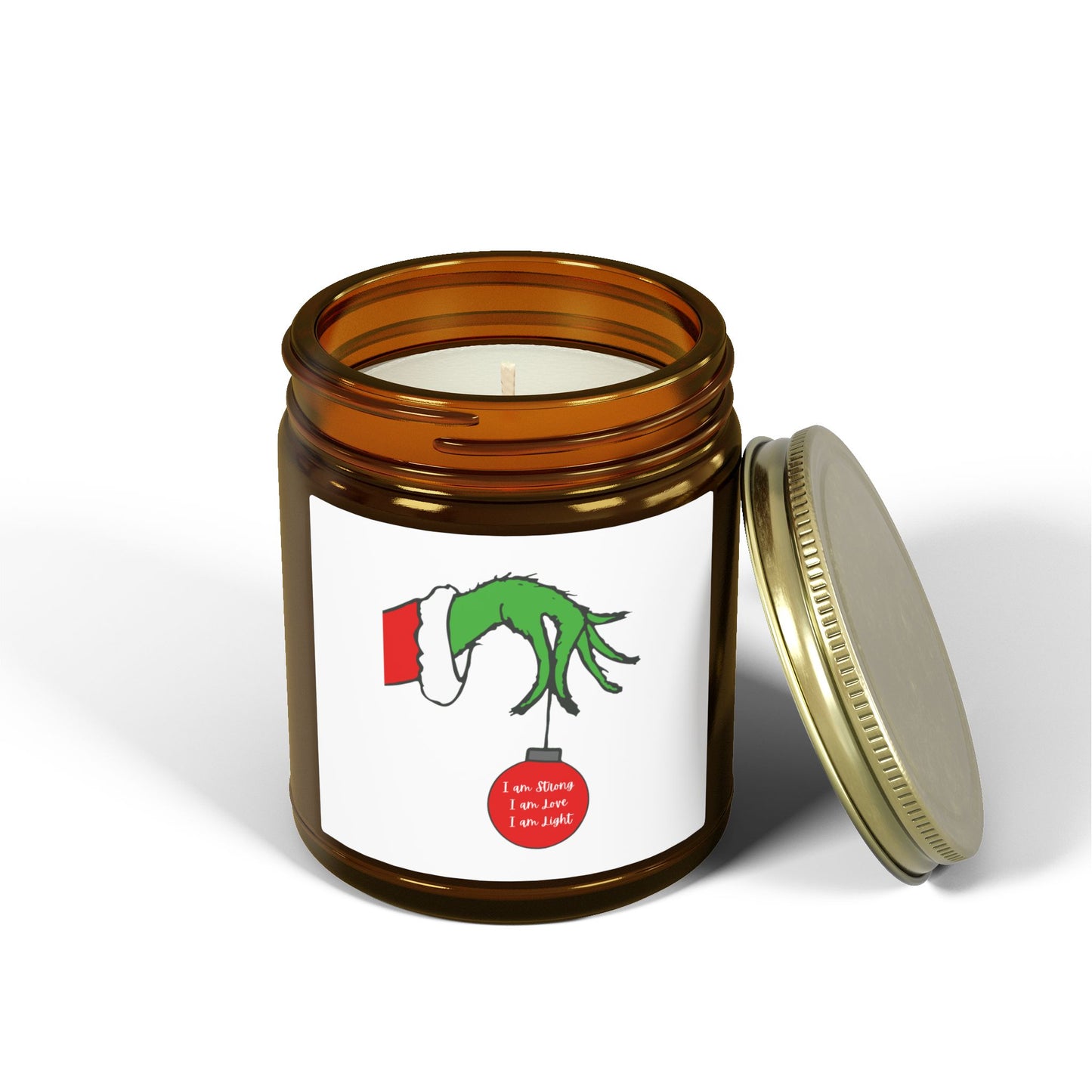 Grinch Hand Christmas Candle  Coconut Apricot Wax (4oz/9oz)