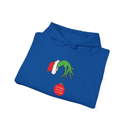 Grinch Hand Holding Ornament Hoodie