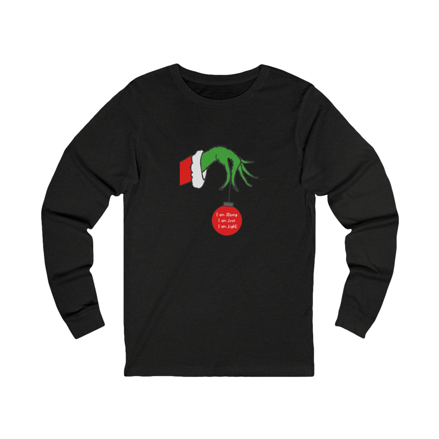 Grinch Hand Holding Ornament Long Sleeve Tee