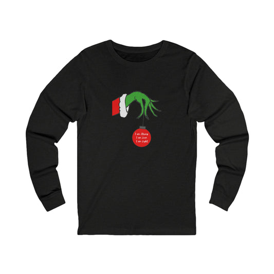 Grinch Hand Holding Ornament Long Sleeve Tee