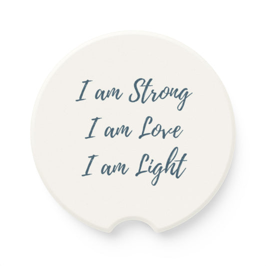 'I am Strong, I am Love, I am Light' Soapstone Car Coaster