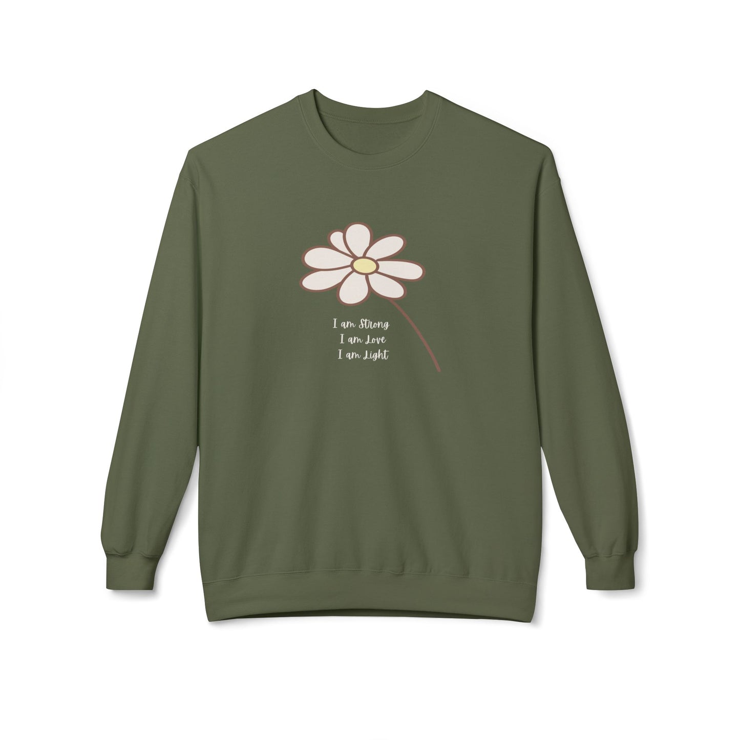 Daisy Line Art Sweatshirt — Minimal Floral Crewneck