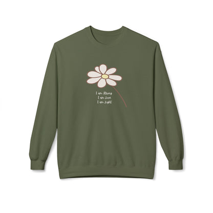 Daisy Line Art Sweatshirt — Minimal Floral Crewneck