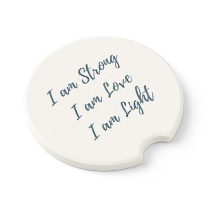 'I am Strong, I am Love, I am Light' Soapstone Car Coaster
