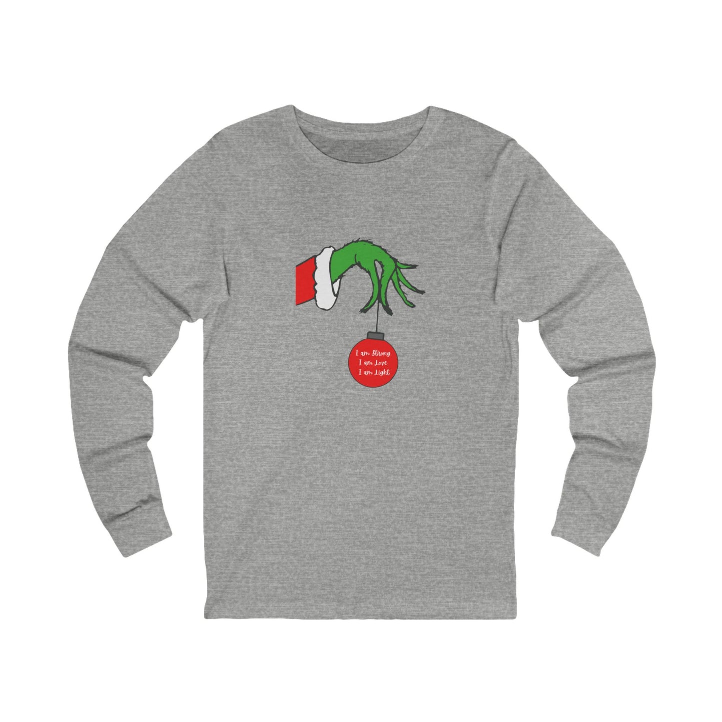 Grinch Hand Holding Ornament Long Sleeve Tee