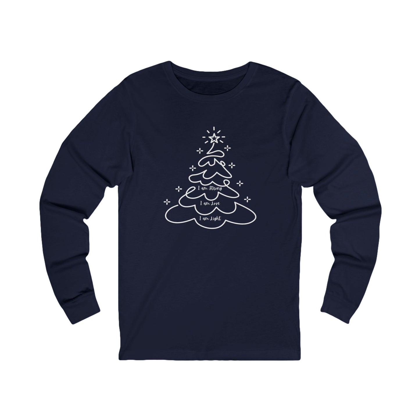 Christmas Tree Line Art Long Sleeve Tee
