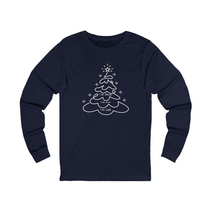 Christmas Tree Line Art Long Sleeve Tee