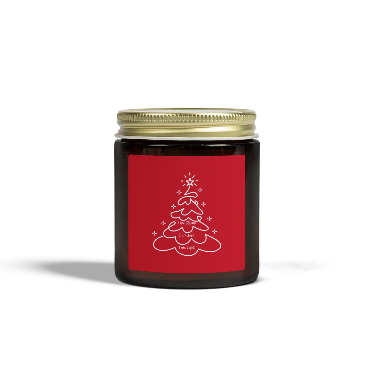 Christmas Tree Scented Jar Coconut Apricot Candle (4oz/9oz) Red