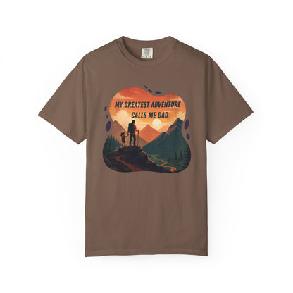 My Greatest Adventure Calls Me Dad T-shirt | Dad and Child Hiking Design