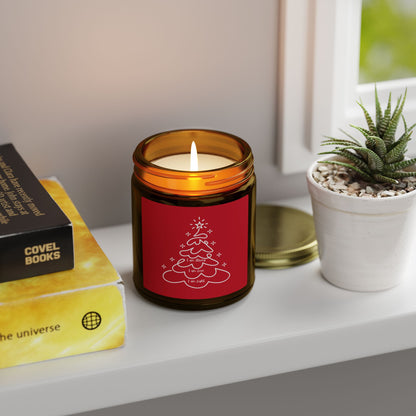 Christmas Tree Scented Jar Coconut Apricot Candle (4oz/9oz) Red