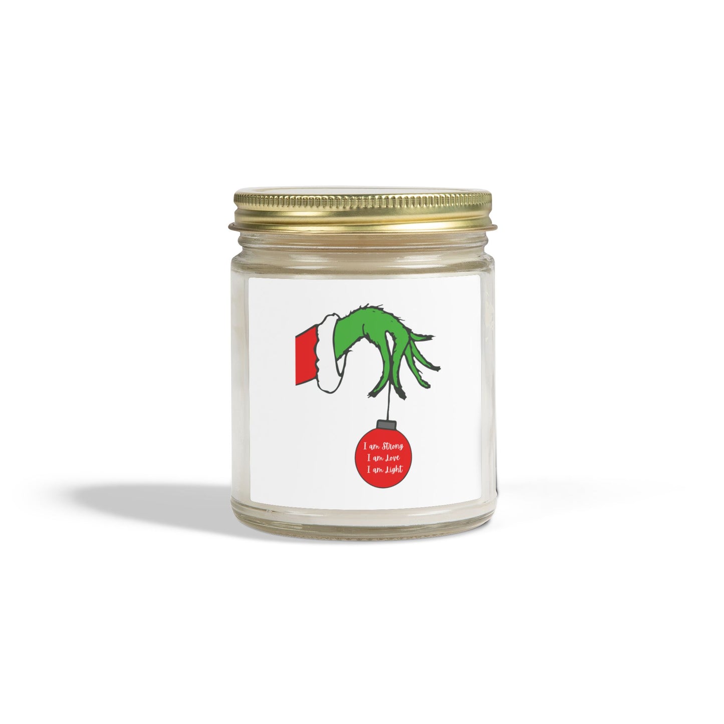 Grinch Hand Christmas Candle  Coconut Apricot Wax (4oz/9oz)