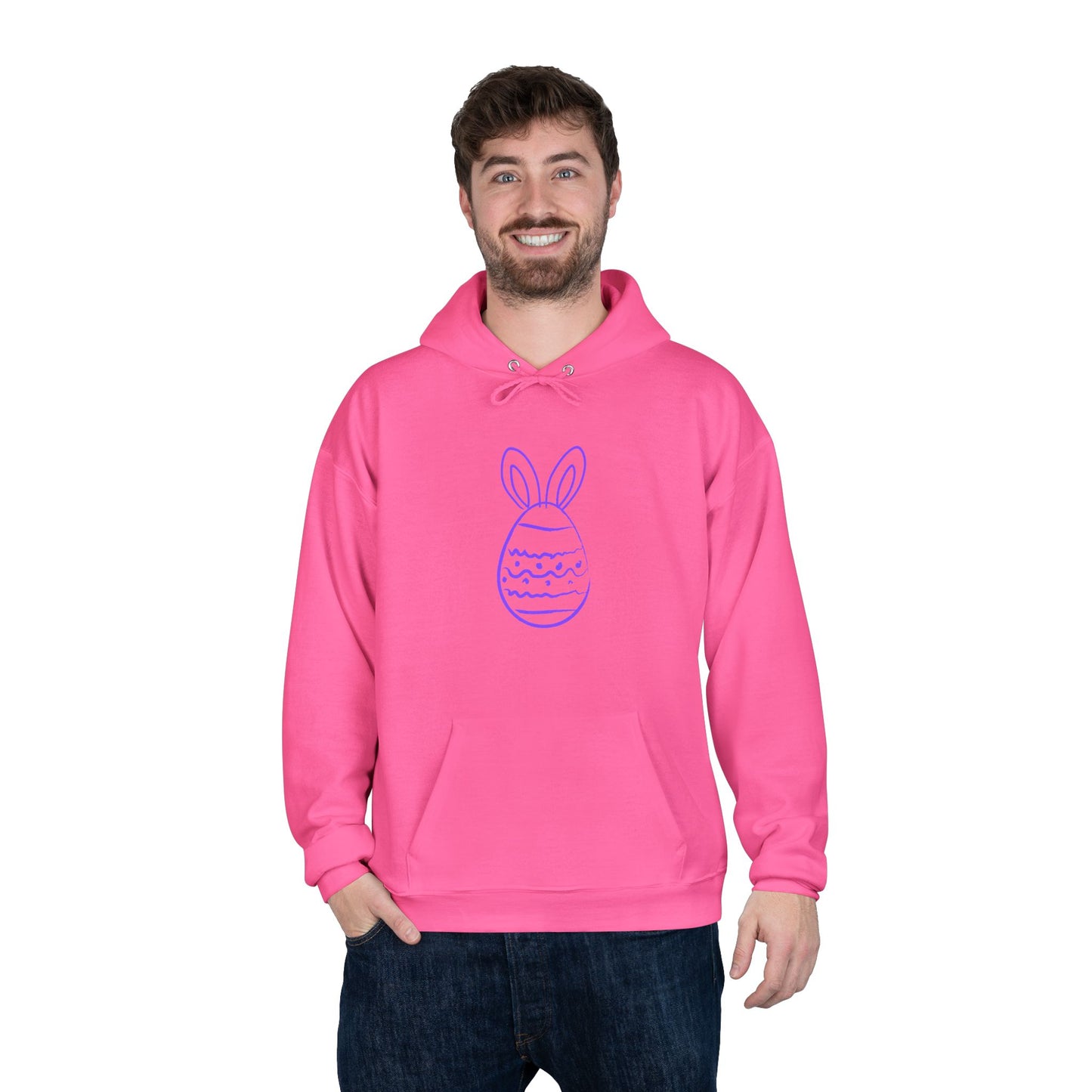 Purple Easter Bunny Egg Hoodie - Minimal Pastel Holiday Pullover