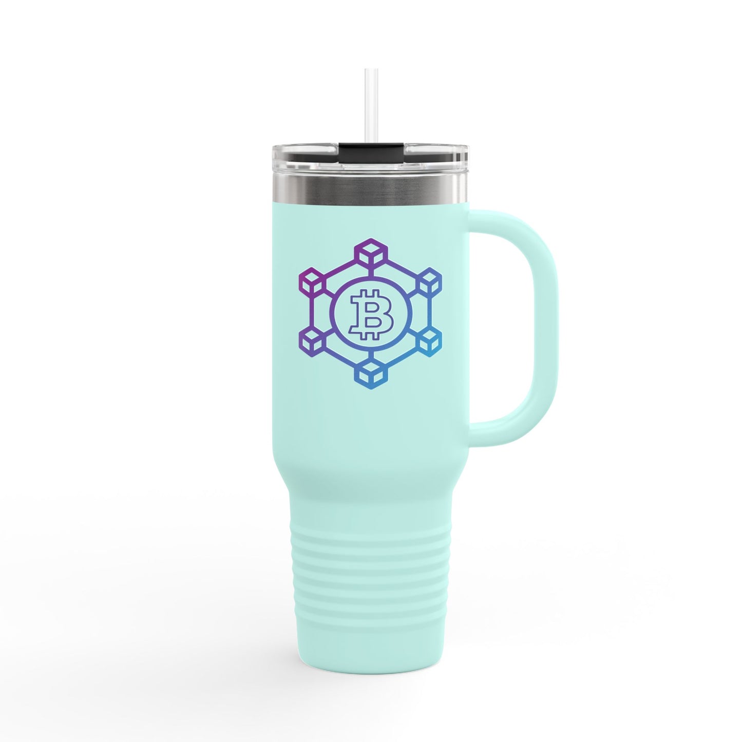 Bitcoin Blockchain Insulated Travel Mug, 40oz