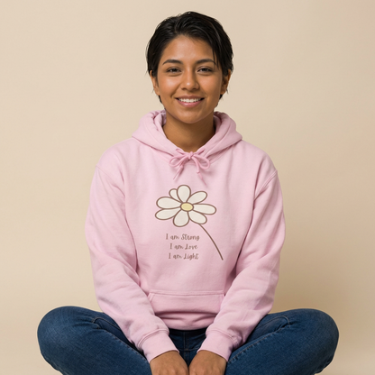 Daisy Minimalist Hoodie — Simple Hand-Drawn Flower Pullover